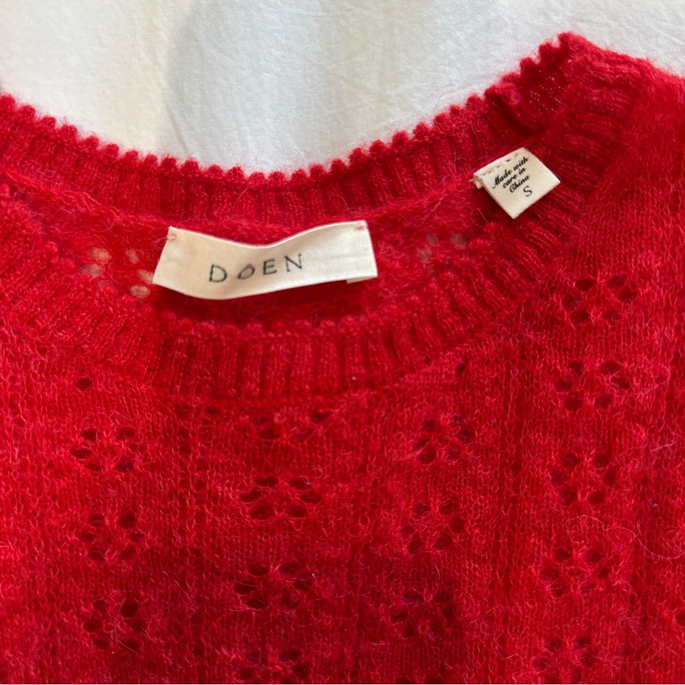 Doen Monica Sweater ~ Cherry Red - Picture 3 of 7